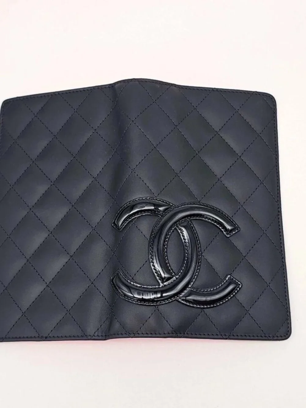 Authentic Chanel Cambon Ligne Black Quilted Leather Long Wallet